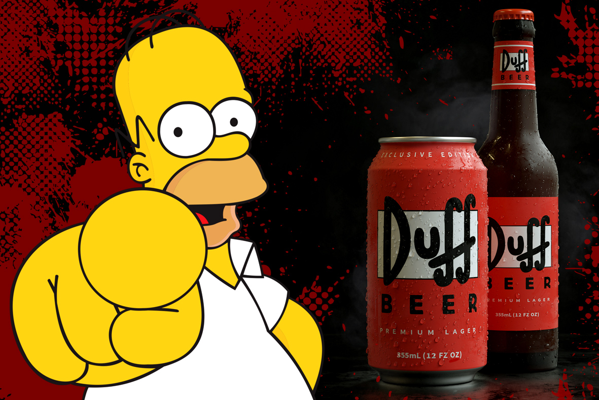 DUFF - любимое пиво Гомера Симпсона.